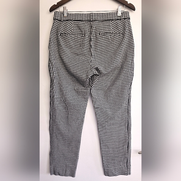 BANANA REPUBLIC Black White  Houndstooth Sloan Pants Ankle Skinny Size 12 - Picture 6 of 8